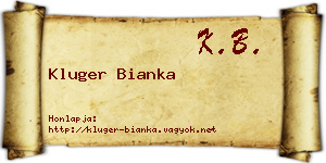 Kluger Bianka névjegykártya